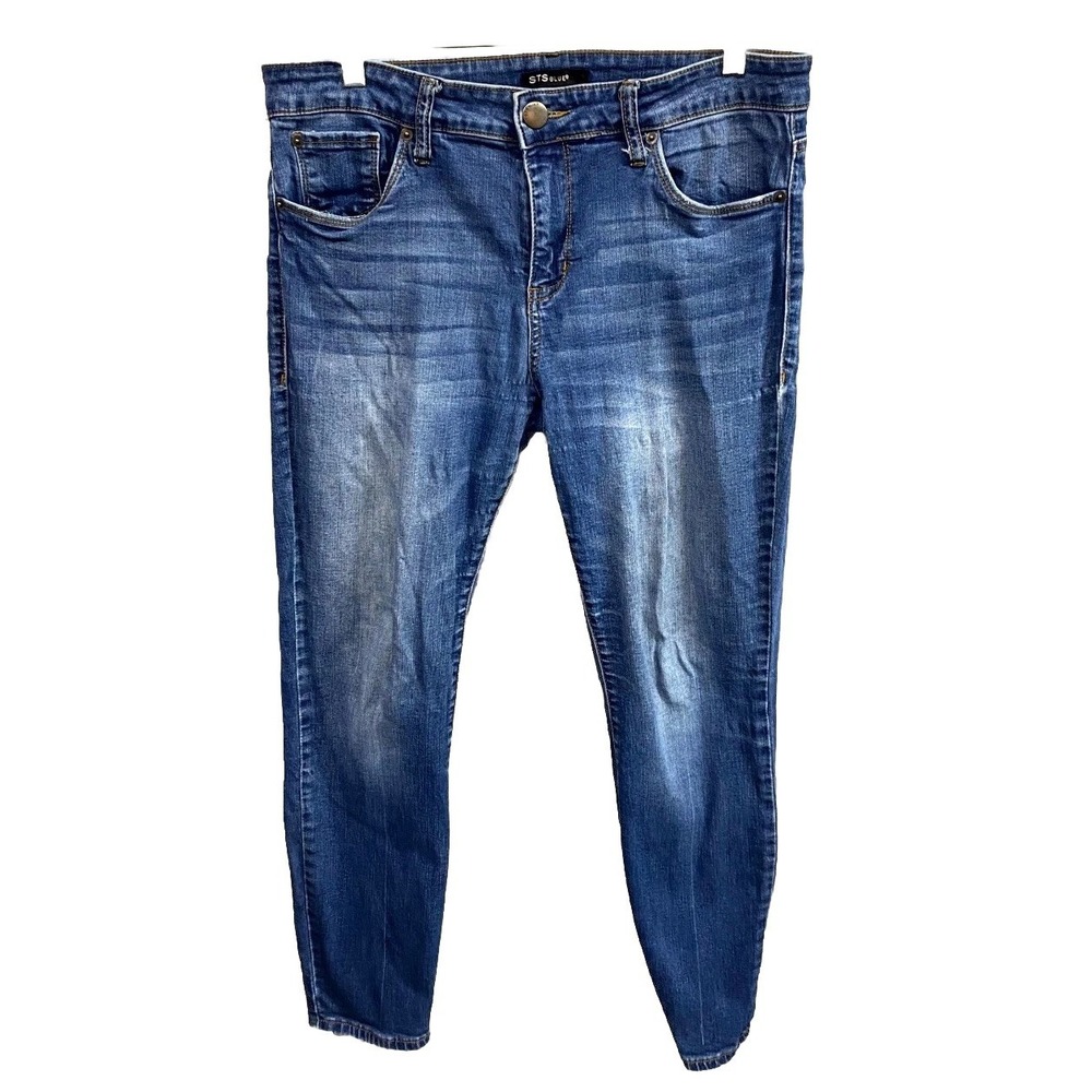 STS Blue Skinny Jeans Womens 32 Blue Denim Cotton Stretch Medium Wash Travel